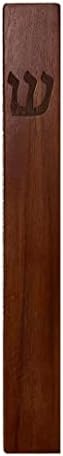 Wood Mezuzah Case with Scroll 13 Inches