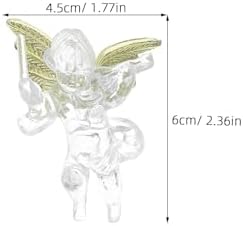 PRETYZOOM 24pcs Clear Christmas Angel Ornaments with Gold Wings Hanging Pendants