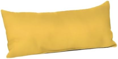 TRP Rectangle Lumbar Throw Pillow with Insert Lemon Yellow Reversible All Weather