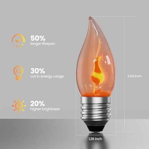 Hompavo Flame Light Bulbs 6 Pack E26 Decorative