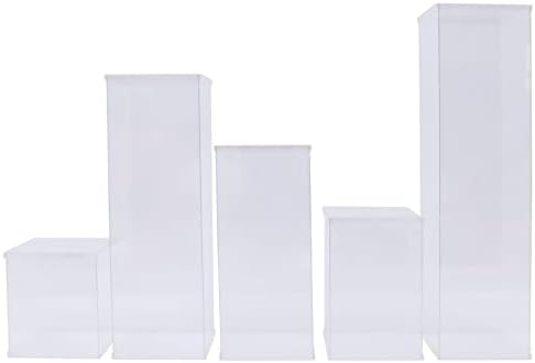 5 Pcs Clear Acrylic Pedestal Display Stands for Decorations