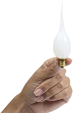 Silicone Candle Bulbs with White Flame Design 7W 12-Pack