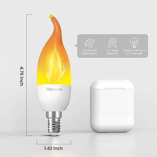 Hompavo Upgraded LED Flame Light Bulbs 6 Pack