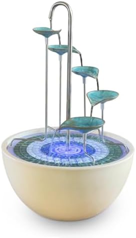 HYDRIA Water Feature Fountain Verdigris Leaf Cascade