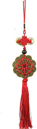 Chinese Feng Shui Ten Emperor Money Coins with Red Tassels