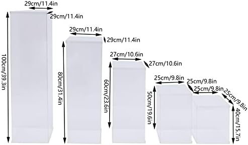 5 Pcs Clear Acrylic Pedestal Display Stands for Decorations