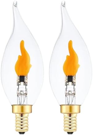 Sunaiony Flickering Flame LED Bulb 2 Pack E12 Base