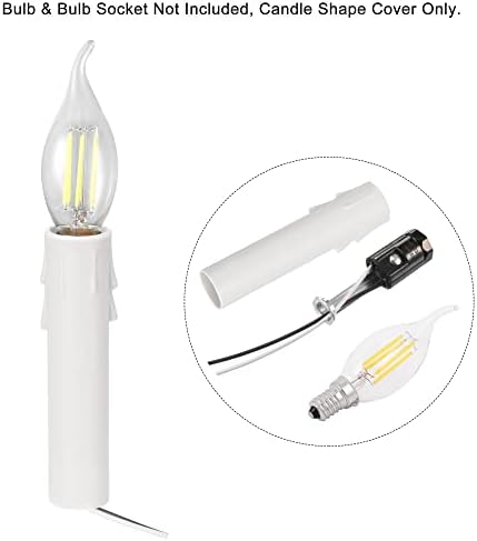 Uxcell Candle Socket Covers for E14 Chandeliers White Pack of 9