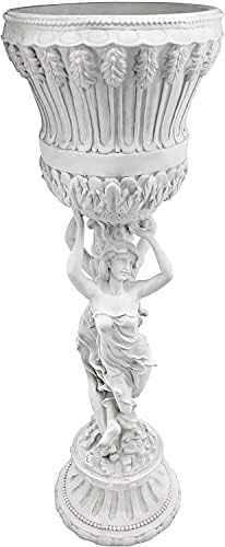 Les Filles Joyeuses Dancing Maidens Pedestal Column Plant Stand with Urn