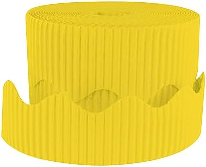 Pacon Scalloped Border Decorative Classroom Border Yellow 225x50ft
