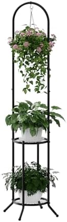 2-Tier Hanging Plant Stand for Indoor and Outdoor Use
