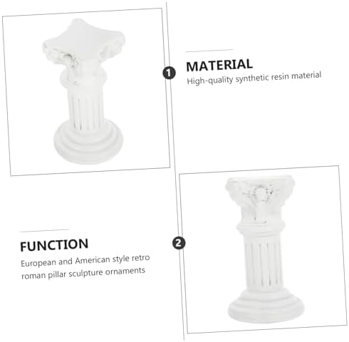 White Roman Column Statue Flower Stand Sculpture Ornament