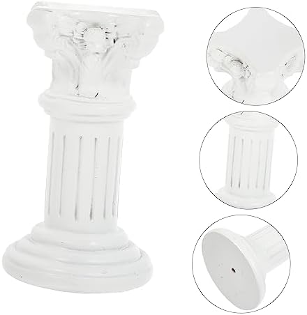 White Roman Column Statue Flower Stand Sculpture Ornament
