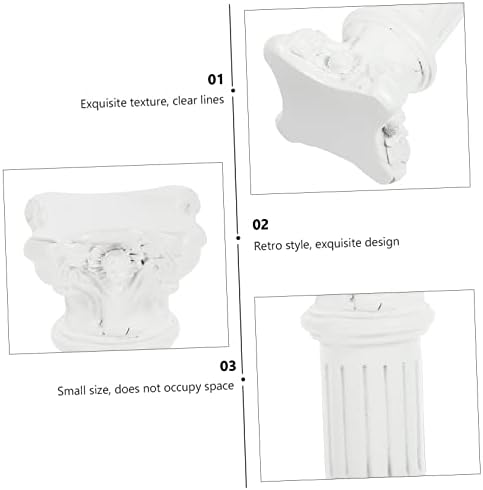 White Roman Column Statue Flower Stand Sculpture Ornament