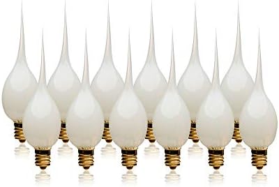 Silicone Candle Bulbs with White Flame Design 7W 12-Pack