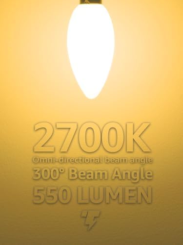 TORCHSTAR Dimmable E12 LED Candelabra Bulb Pack of 6
