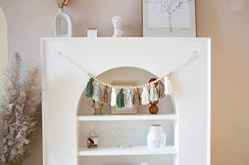 Decocove Tassel Garland - Olive Green 36 Inch Boho Wall Decor