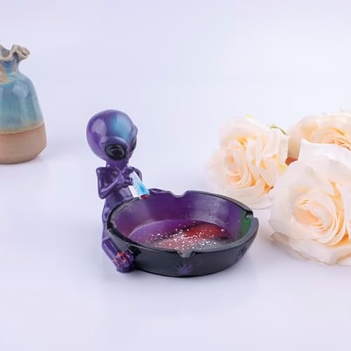 Alien Fantasy Ashtray for Cigarettes Purple