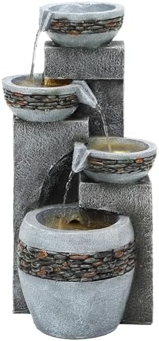 195 Inch 4 Tier Indoor Outdoor Fountain with Lights