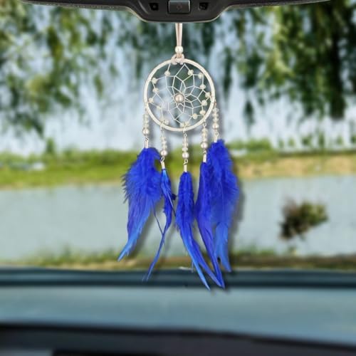 Small Dream Catcher for Car Boho Hanging Decor Blue