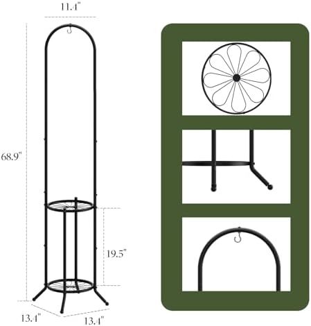 2-Tier Hanging Plant Stand for Indoor and Outdoor Use