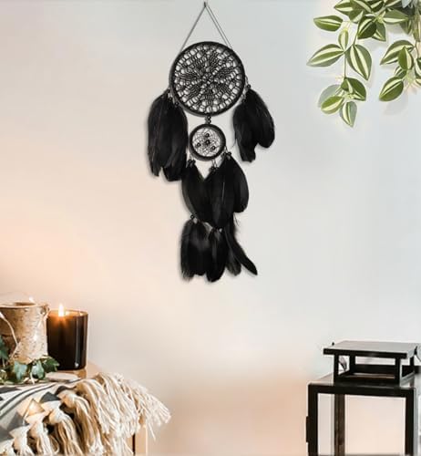 5 Pack Black Dream Catchers Boho Wall Decor