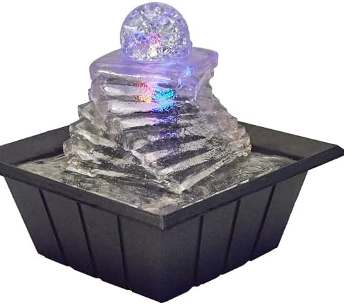 Elegant 8 Inch Indoor Water Fountain with LED Light