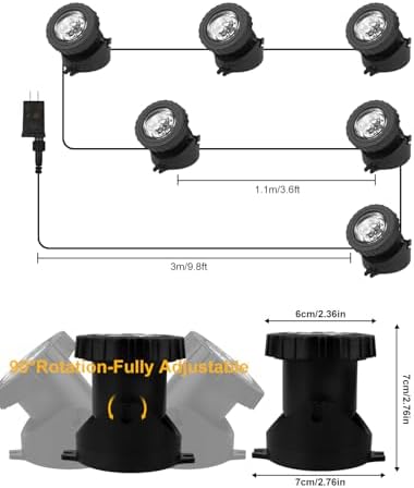 CREPOW RGB Underwater Pond Lights Set of 6