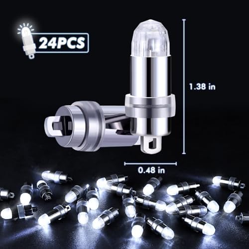 LIHAO 24 LED Battery Operated White Party Light Bulbs