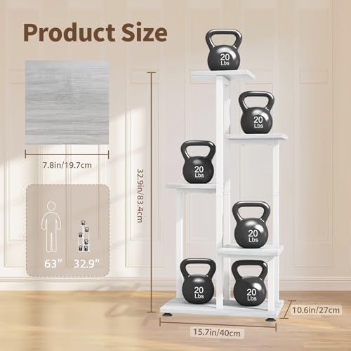 LASZOLA White 5 Tiered Wood Plant Stand Indoor Heavy Duty