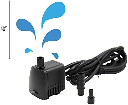 Teamson Home Water Pump for Fountains Ponds Birdbaths 119 GPH Black