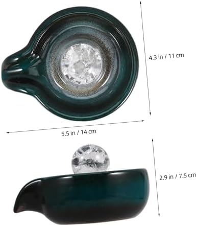 Zerodeko Ceramic Waterfall Fountain with Peacock Ball Decor