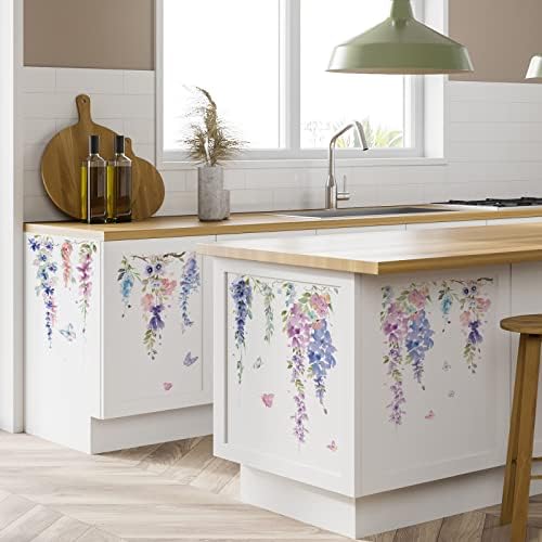 Zonon 6 Pcs Colorful Dragonflies Flowers Wall Decals