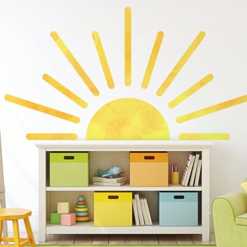 37x37 Inch Boho Half Sun Wall Decal