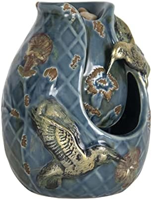 Foreside Home and Garden D9305 Blue Verdigris Hummingbird Fountain