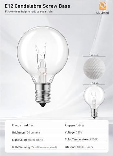 Brightown G40 Replacement Bulbs 25 Pack Warm White