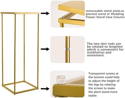 Vincidern 6 Piece Gold Wedding Flower Stand Set