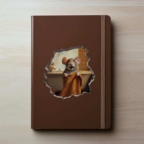 Bathroom Towel Mouse Wall Decal - Fun 3D Wall Sticker