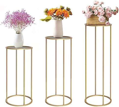 Chamvis Gold Metal Plant Stand Set 3pcs