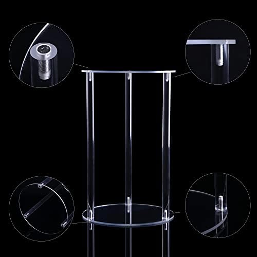 YourGift Clear Acrylic Plant Stand for Indoor Outdoor Use