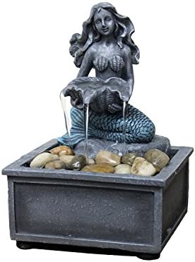 Natures Mark 7 Inch High Mermaid TableTop Fountain with Adapter