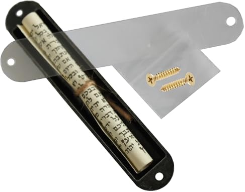 Messianic Seal Mezuzah Case with Star of David and Fish - 9cm