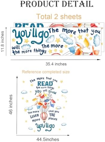 Reading Book Wall Decal Inspirational Quote Educational Artwork