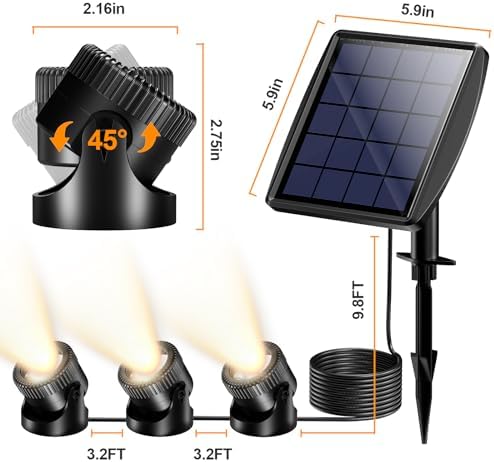 POPOSOAP Solar Pond Lights with 3 Brightness Modes