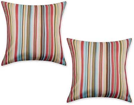 DII Summer Stripe Throw Pillow Covers Set of 2 18x18