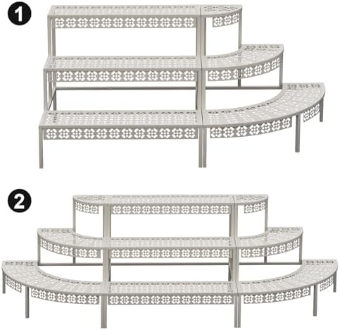 3 Tier Plant Stand with Corner Design and Metal Frame