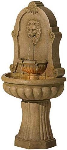 Royal Savanna Lion 58 High Faux Stone Floor Fountain with Light