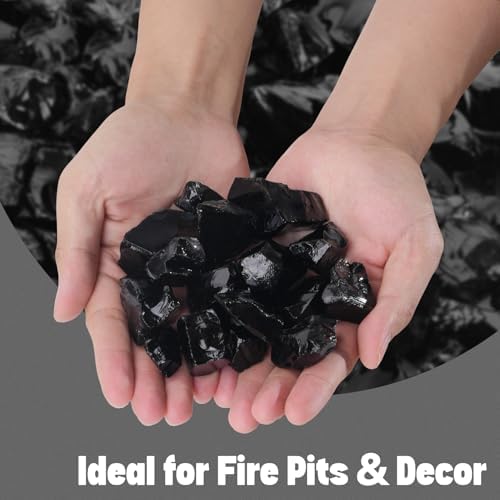 Mr Fireglass High Luster Black Fire Glass 10 Pounds