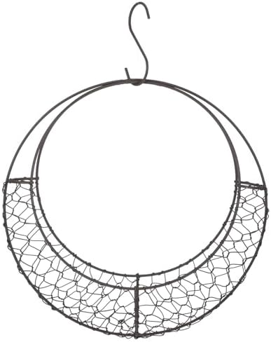 11 Inch Iron Wire Wreath Frame Hanger - Moon Shape Hanging Plant Holder