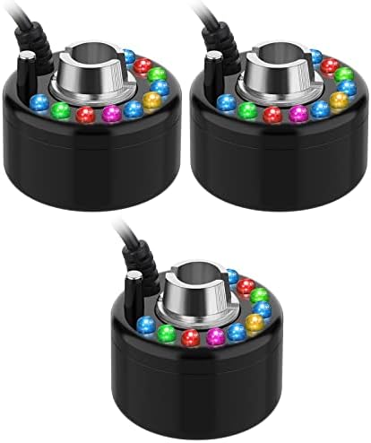 3 Pcs Halloween Mist Maker Foggers with LED Lights Black